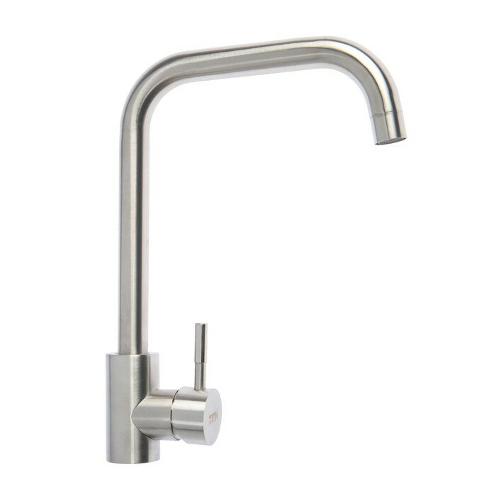 фото Смеситель для кухни ZEIN Z2389, высокий излив, картридж керамика 35 мм, нерж. сталь, сатин