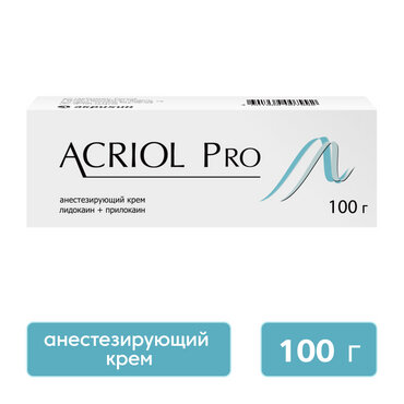 Местное обезболивающее акрихин Акриол Про крем д/мест и нар прим 2.5%+2.5 % 100 г