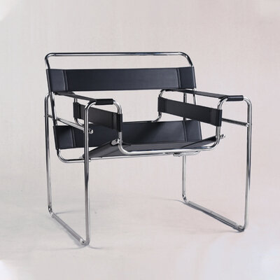 Кресло для отдыха в стиле Wassily Chair by Marcel Breuer (черный цвет) - фотография № 1