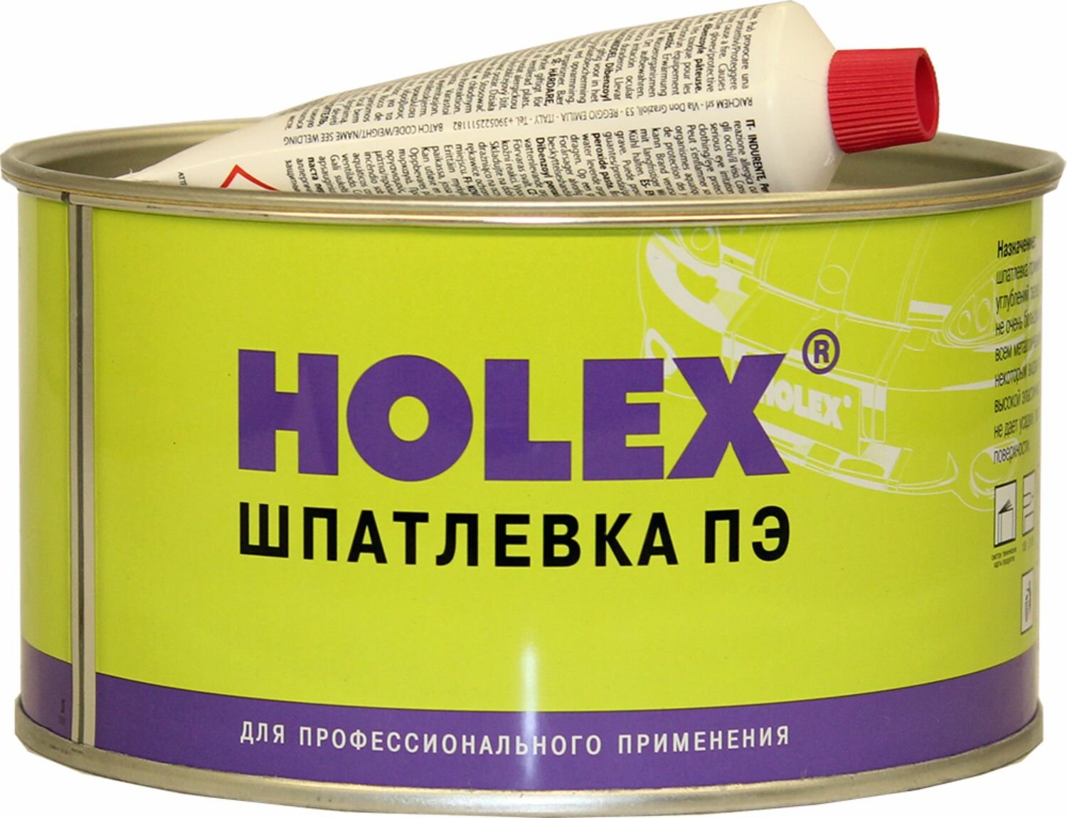 Шпатлёвка полиэфирная со стекловолокном GLASS HOLEX (1,8кг) HAS-6809