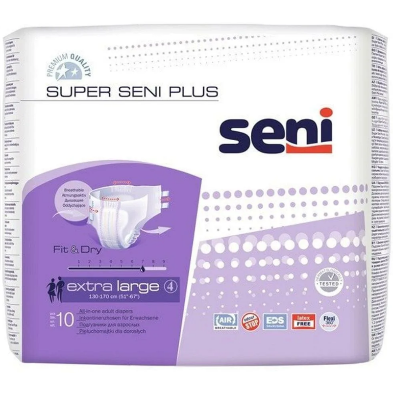 Seni Super Plus подгузники р.XL №10 (7 капель)