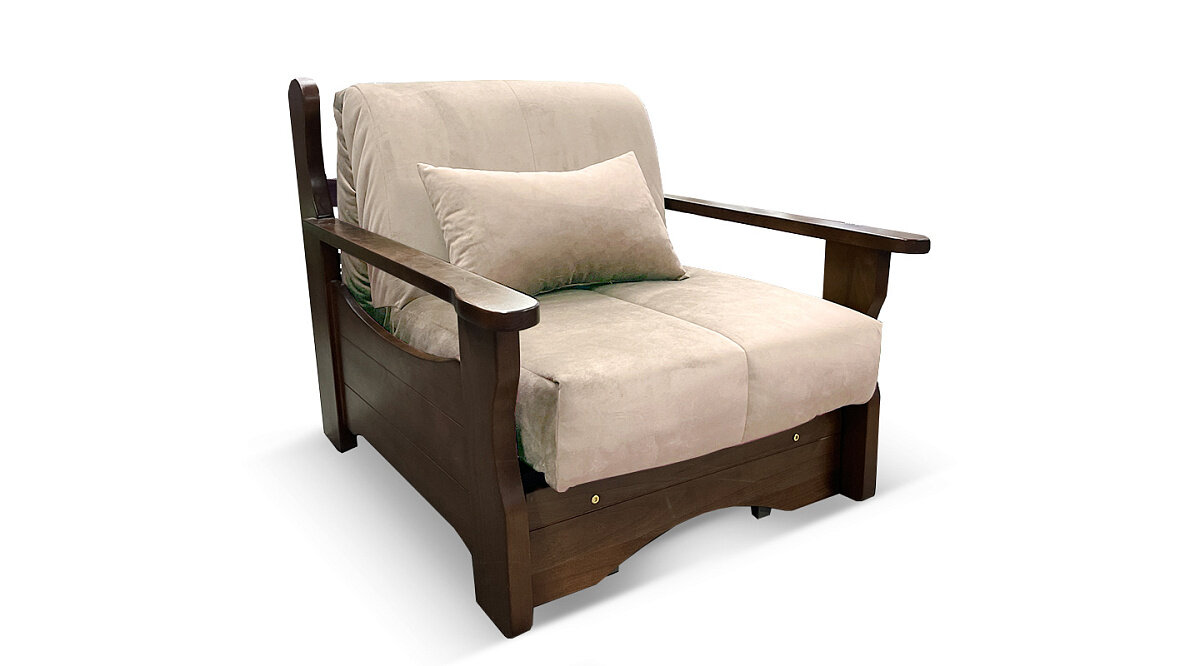 Кресло-Кровать AHDIVAN Креско Д, 87х89х107 см, ППУ, деревянные подлокотники, бежевый велюр - фотография № 8