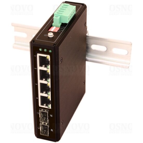 Промышленный PoE коммутатор Gigabit Ethernet на 4GE PoE + 2 GE SFP порта. Osnovo SW-80402/I