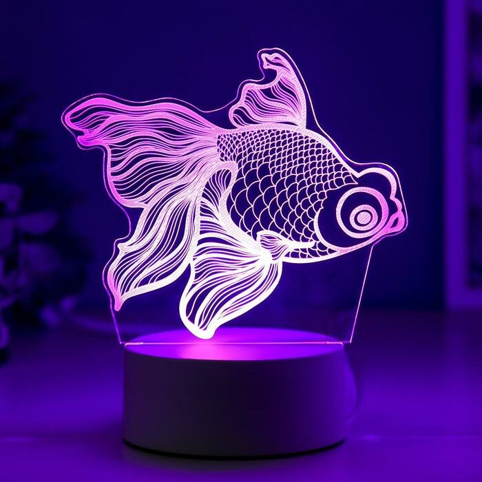 Светильник "Рыбка" LED RGB от сети 9,5х15х16,5 см - фотография № 5