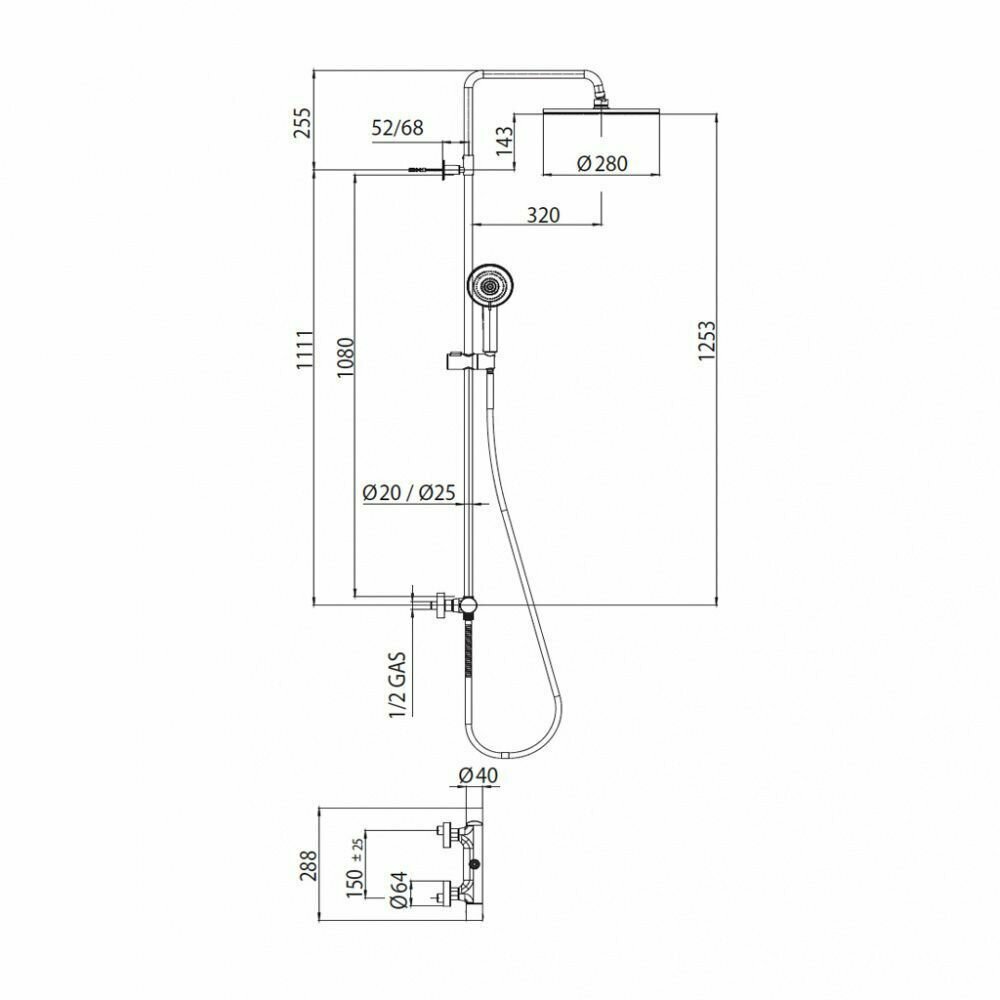 Душевая стойка Bossini Elios L10052.030 хром - фотография № 3