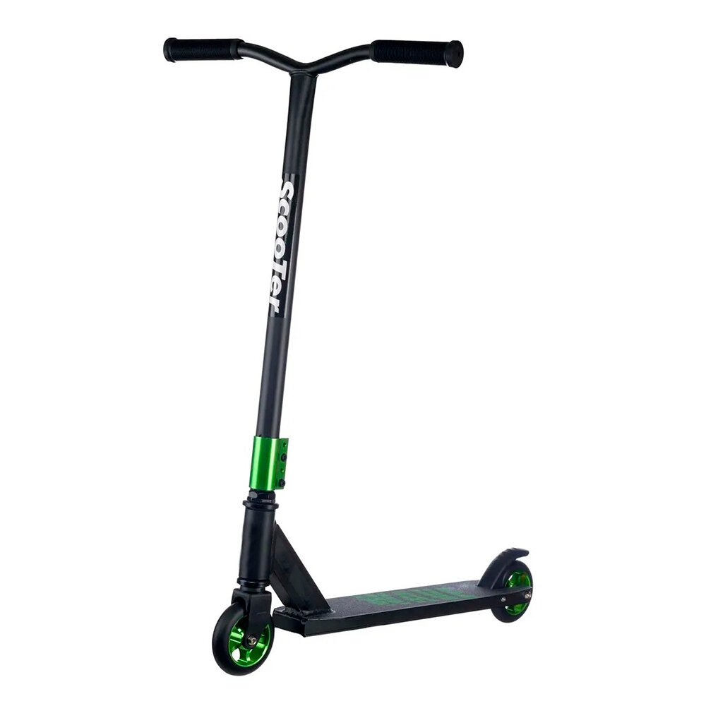 Самокат трюковой Wave черно-зеленый Scooter F10-1