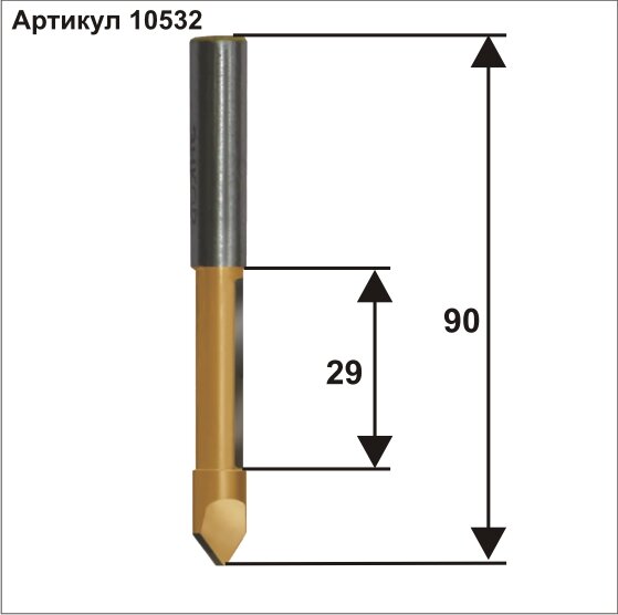 10532 Фреза кромочная прямая (12х29 мм; хвостовик 12 мм) Энкор