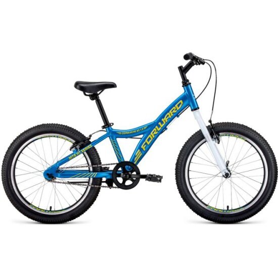 Детский велосипед Forward Comanche 20 1.0 2021, голубой/желтый, рост 10.5"