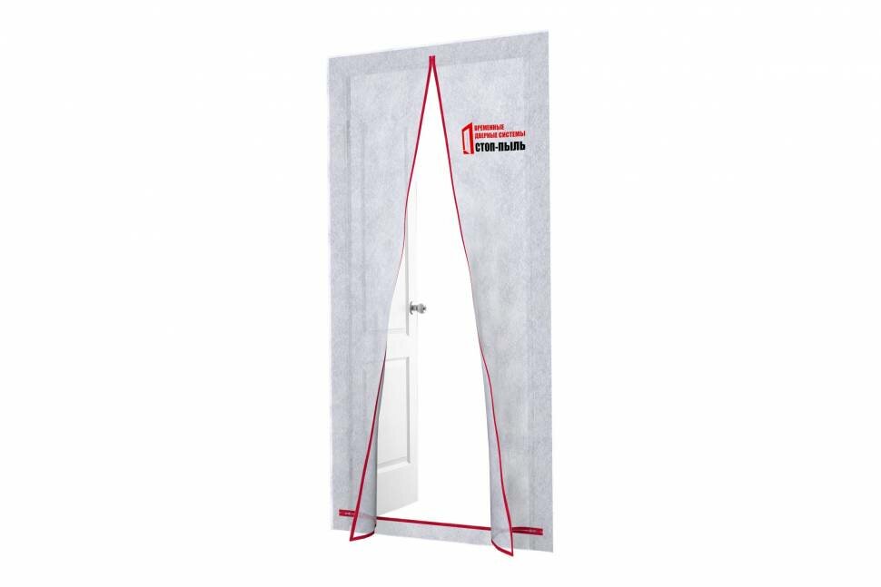 фото Временная пленочная дверь 100х220 см с молнией типа L вариант 1 стоп-пыль 201801