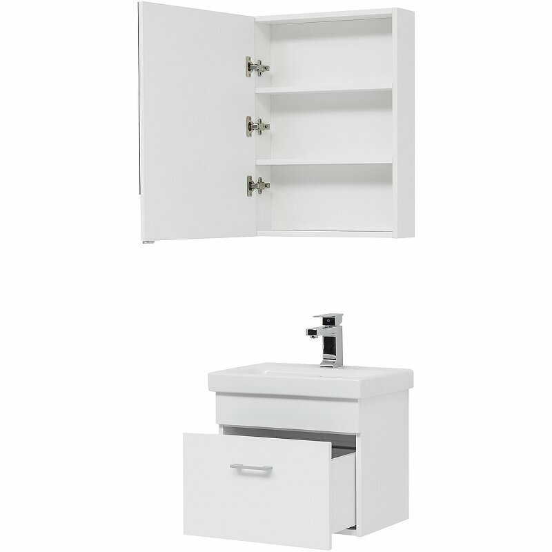 Комплект мебели для ванной Aquanet Нота 50 254063 Белый - фотография № 3