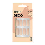 Набор накладных ногтей DECO. NUDES milk square (24 шт + клеевые стикеры 24 шт) - изображение