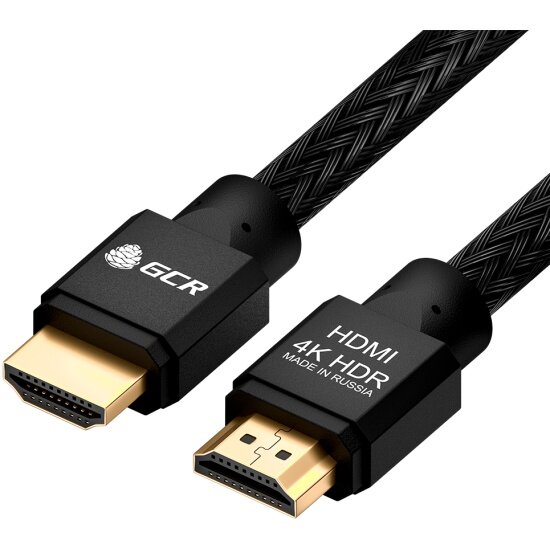 Кабель HDMI GCR 1.0m, черный нейлон, -51307