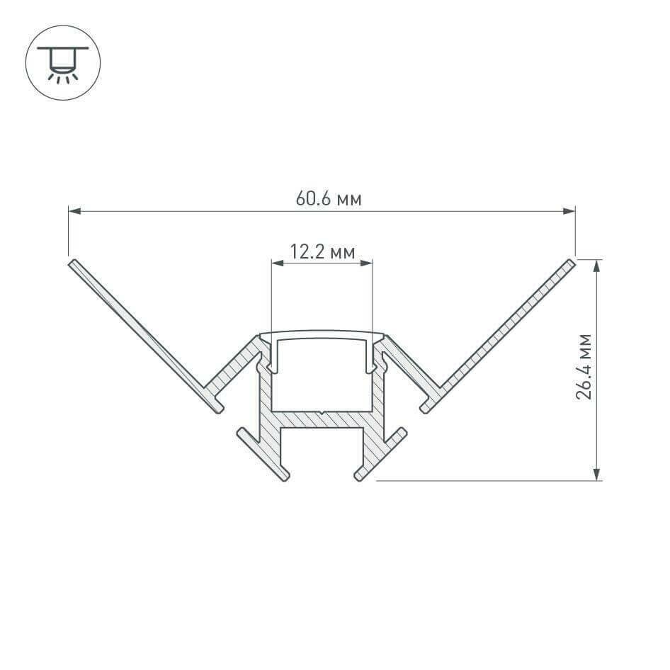 023868 Профиль ARH-DECORE-S12-INT-2000 ANOD внутренний Arlight - фото №3