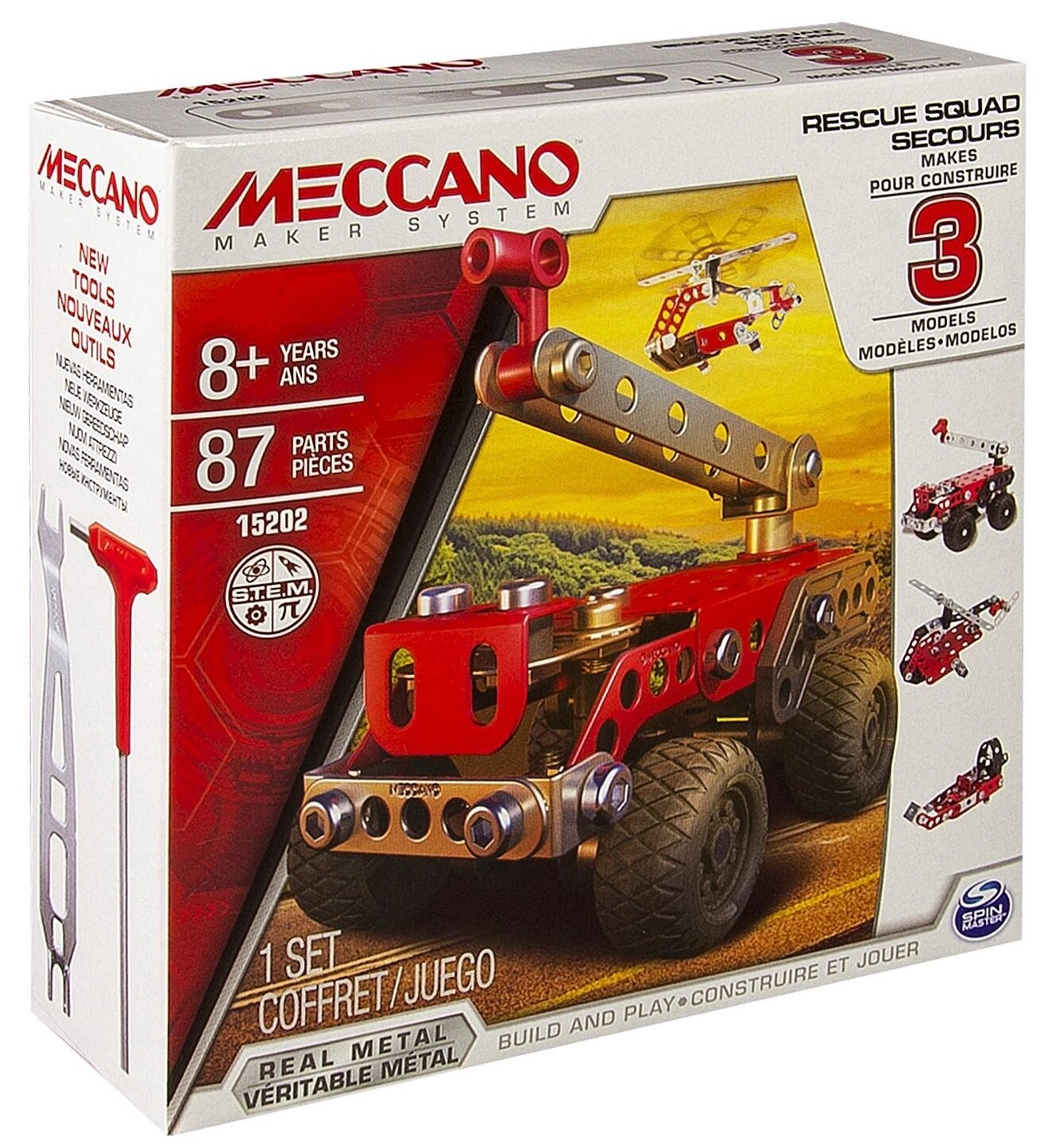 Meccano Металлический конструктор - Техника службы спасения (3 модели, 87 дет.)