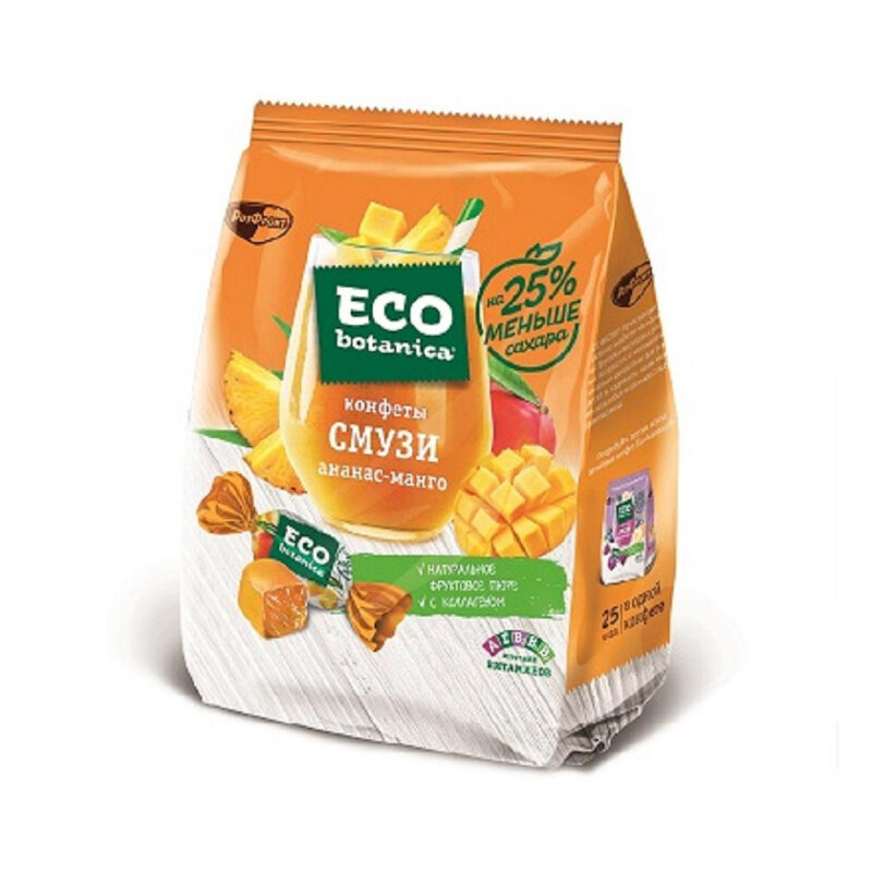 Мармелад конфеты Eco Botanica смузи Ананас Манго, 150г