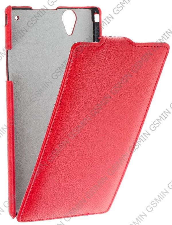 Кожаный чехол для Sony Xperia T2 Ultra dual Art Case (Красный)