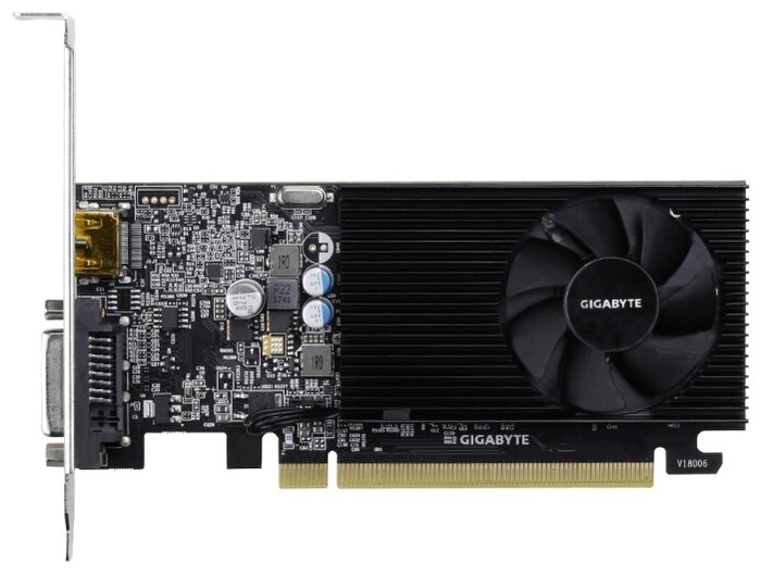 GIGABYTE Видеокарта GIGABYTE GeForce GT 1030 Low Profile D4 2G GV-N1030D4-2GL (GeForce GT 1030, 2ГБ DDR4, DVI, HDMI) (PCI-E) (ret)