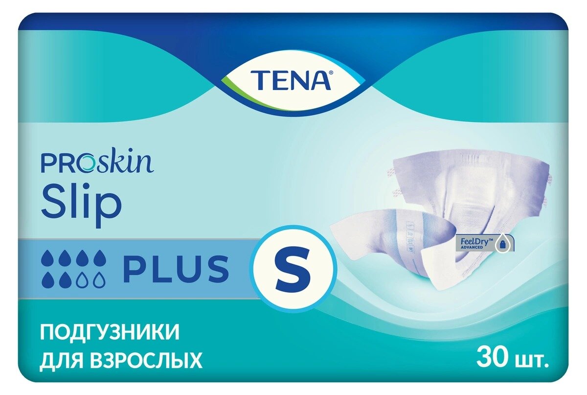 Tena Подгузники для взрослых «» Slip Plus S ( 60-80 см) 30 шт