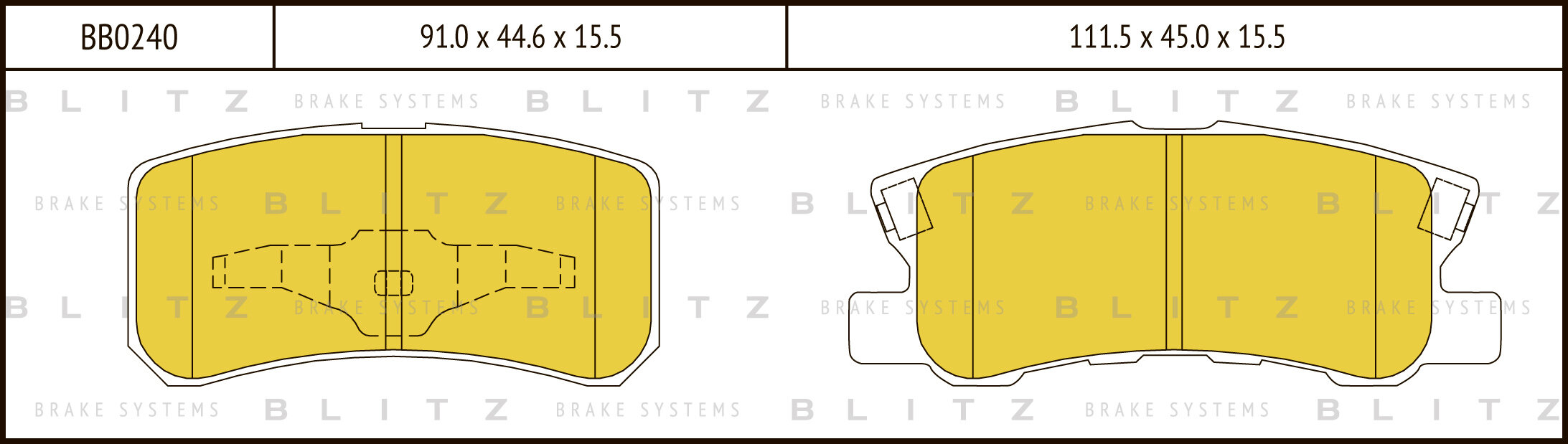 Blitz колодки тормозные дисковые задние mitsubishi pajero iii, iv 04, 00- bb0240