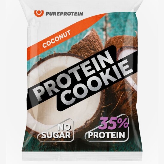 Протеиновое печенье Pureprotein Protein Cookie Pure Protein с высоким содержанием белка вкус Кокос 40г