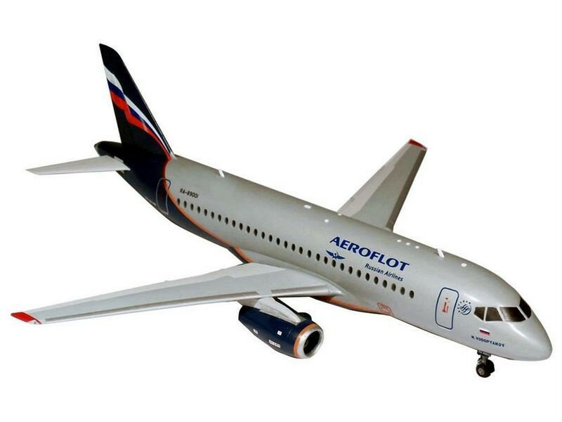 Сборная модель ZVEZDA Региональный пассажирский авиалайнер Superjet 100, 1/144