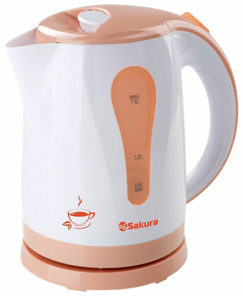 Чайник Sakura SA-2326A RU, белый/оранжевый