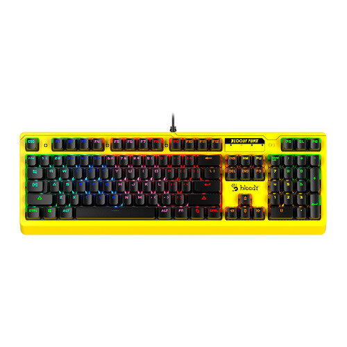 Клавиатура A4TECH Bloody B810RC Punk, USB, желтый + черный [b810rc ( punk yellow )]
