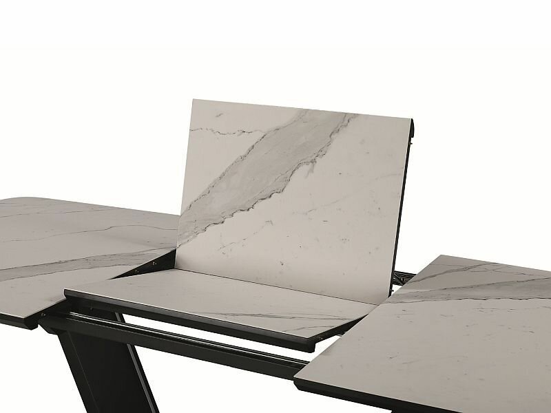 Стол обеденный Signal ARMANI Ceramic 160 раскладной (белый/черный мат) - фотография № 3
