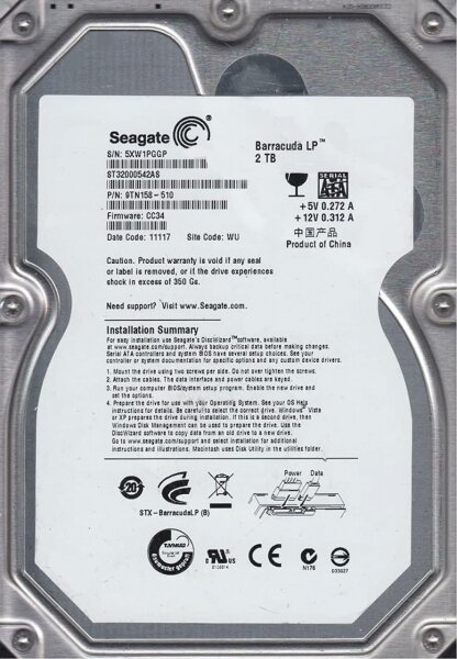 2 ТБ Внутренний жесткий диск Seagate 9TN158 (9TN158)
