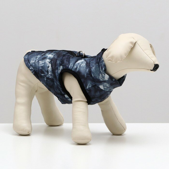 Куртка для собак на молнии "Содалит", размер S, синяя (ДС 27, ОШ 26, ОГ 38 см) - фотография № 1