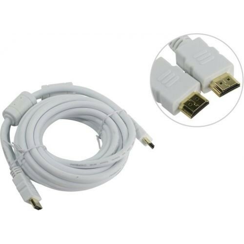 Aopen Кабель HDMI 19M M ver 2.0, 5М, 2 фильтра, белый