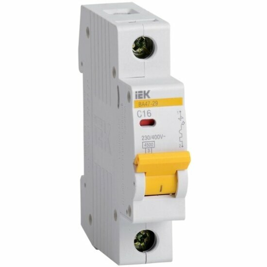 Автоматический выключатель IEK 1п C 8А 4.5кА ВА47-29, MVA20-1-008-C