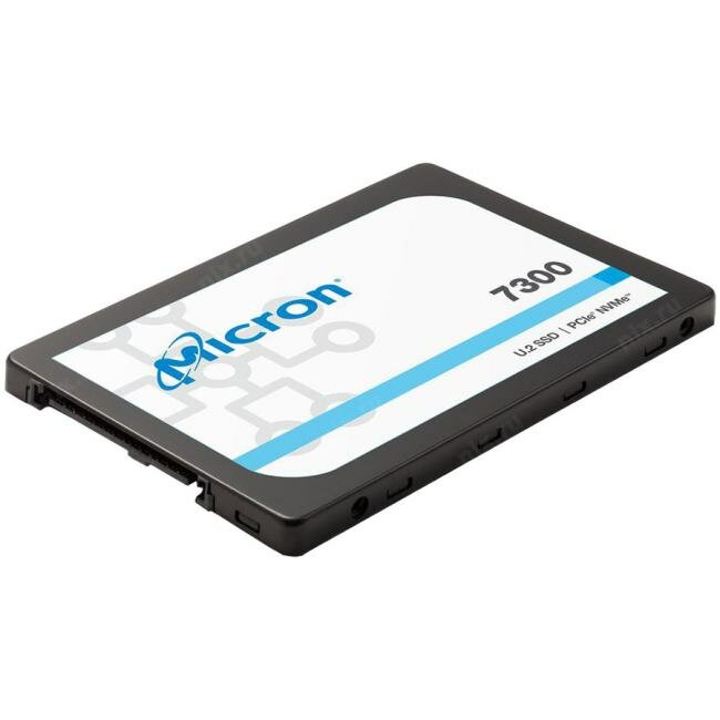 Накопитель SSD Micron 7300 PRO 3.84TB U.2 (2.5", 7mm), NVMe, PCIe 3.0 x4, 3D TLC, R/W 3000/1900MB/s, IOPs 520 000/95 000, TBW 9800, DWPD 1.4M (MTFDHBE3T8TDF-1AW1ZABYY)