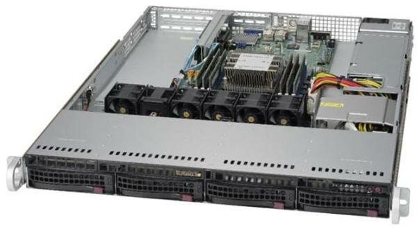 Сервер Supermicro SuperServer 5019P-WT без процессора/без ОЗУ/без накопителей/количество отсеков 3.5" hot swap: 4/1 x 600 Вт