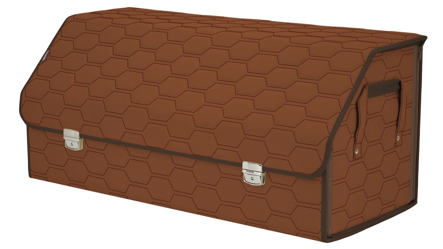 Органайзер-саквояж в багажник "Союз Премиум" (размер XXL). Цвет: светло-коричневый с коричневой прострочкой Соты.