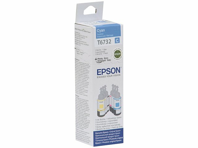 Контейнер с чернилами Epson Контейнер с чернилами Epson T6732 C13T67324A (голубой) для L800/810/850/1800