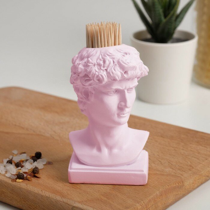 фото Подставка для зубочисток «Давид», розовая, 5х5х9 см