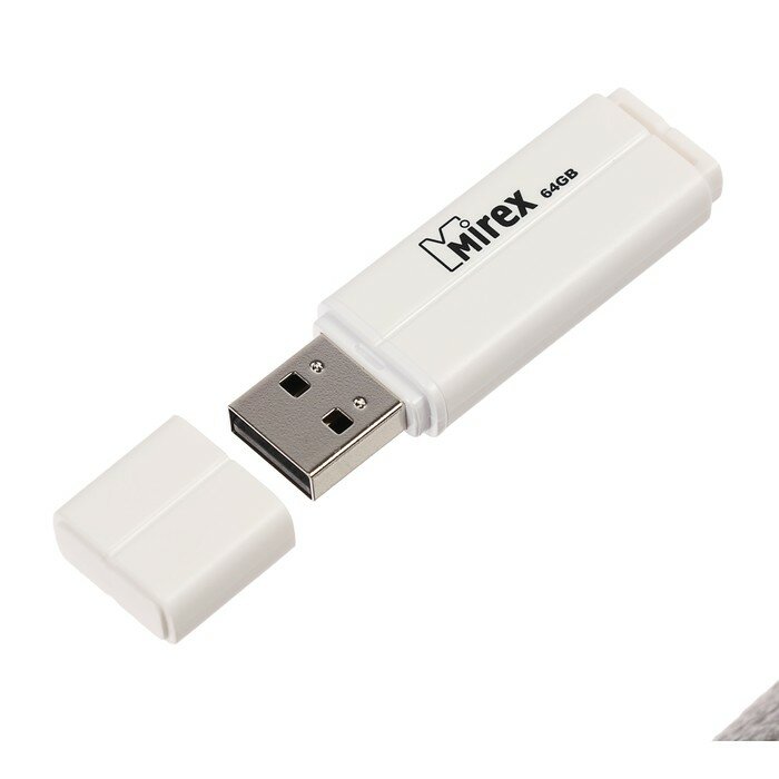 Флешки Mirex Флешка Mirex LINE WHITE, 64 Гб, USB2.0, чт до 25 Мб/с, зап до 15 Мб/с, белая