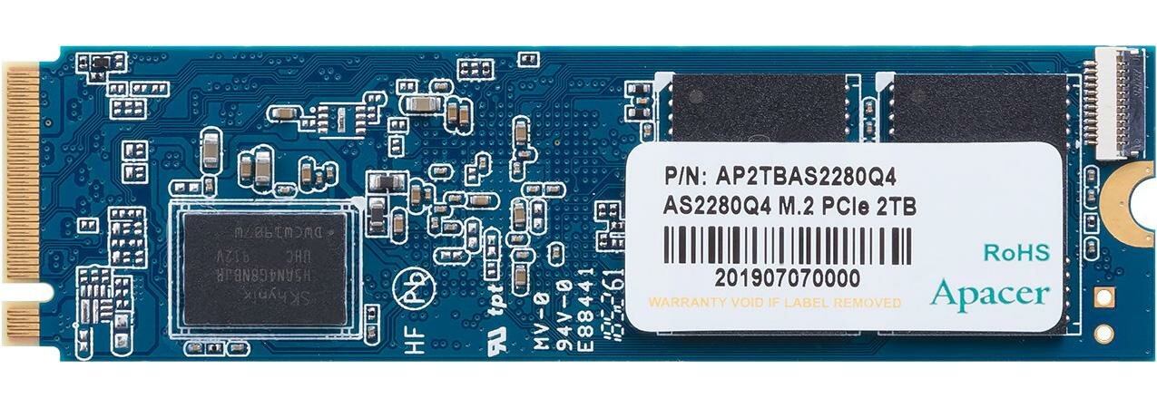 M.2 2280 2TB Apacer AS2280Q4 Client SSD AP2TBAS2280Q4-1 PCIe Gen4x4 with NVMe, 5000/4400, IOPS 750K, MTBF 1.5M, 3D TLC, 3600TBW, 1.8DWPD, Kit Heatsink