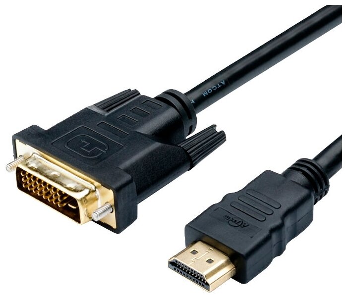 Atcom Кабель-переходник DVI-D Dual Link<->HDMI Atcom AT3808, с ферритовыми кольцами (1.8м) (ret)