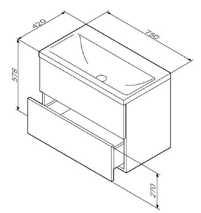 База с раковиной AM.PM M90-FHX0752-F85A02100, подвесная, 75 см, 2 ящика push-to-open, со смесителем для раковины - фотография № 16