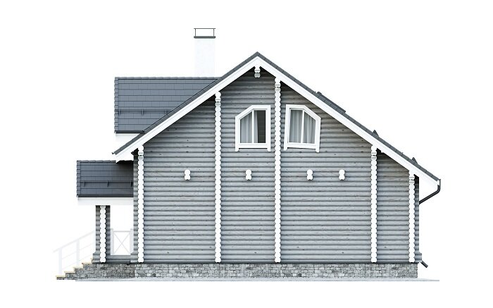 Готовый проект дома № 297 из оцилиндрованных бревен Ø-240мм - фотография № 5