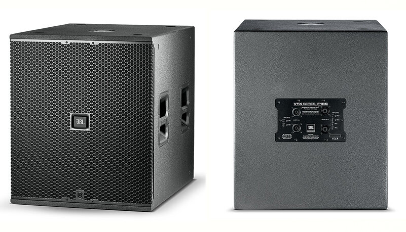 JBL VTX F 18S компактный сабвуфер 18", бас-рефлекс, подготовлен для кардиоидной установки, идеально согласован с АС VTX F12 и F15. 24,3-300Гц (-10дБ,