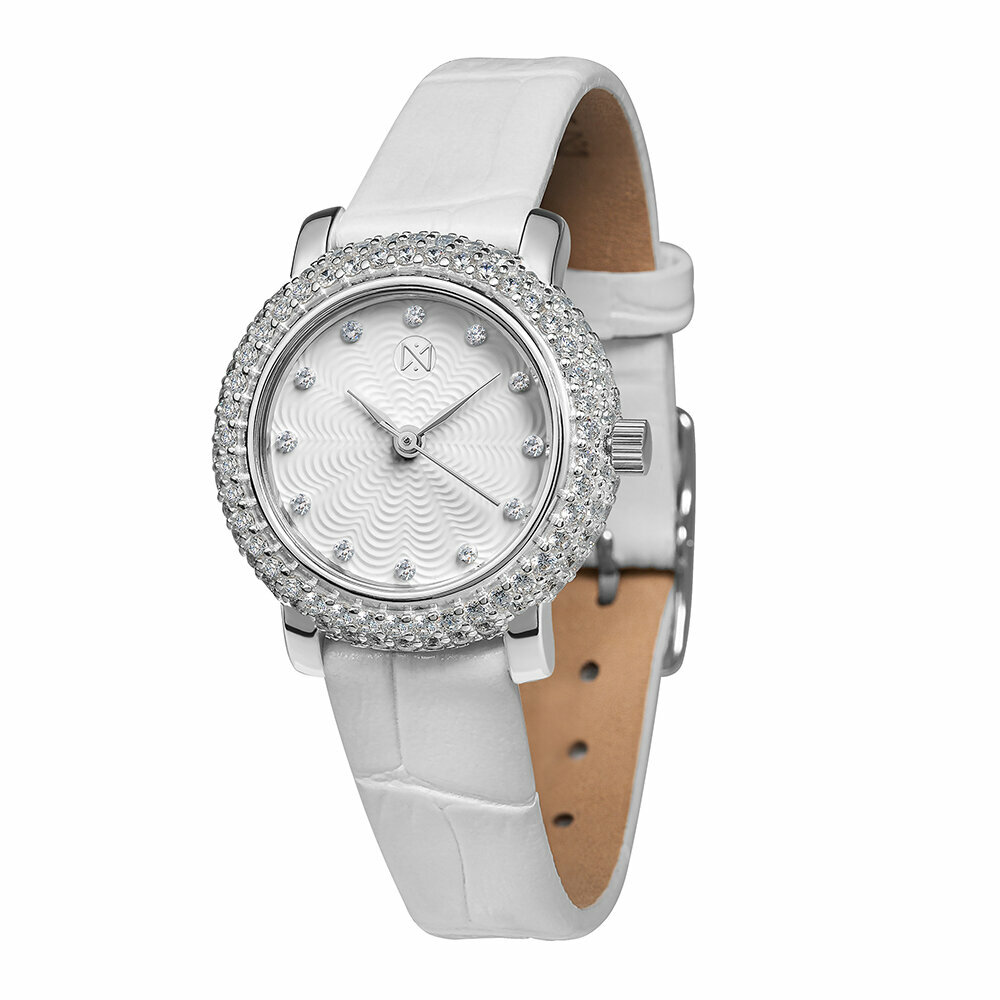 Серебряные женские часы НИКА LADY с фианитовыми вставками арт. 0008.2.9.16A