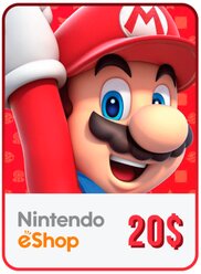 Пополнение счета Nintendo eShop на 20 USD / Gift Card (США)