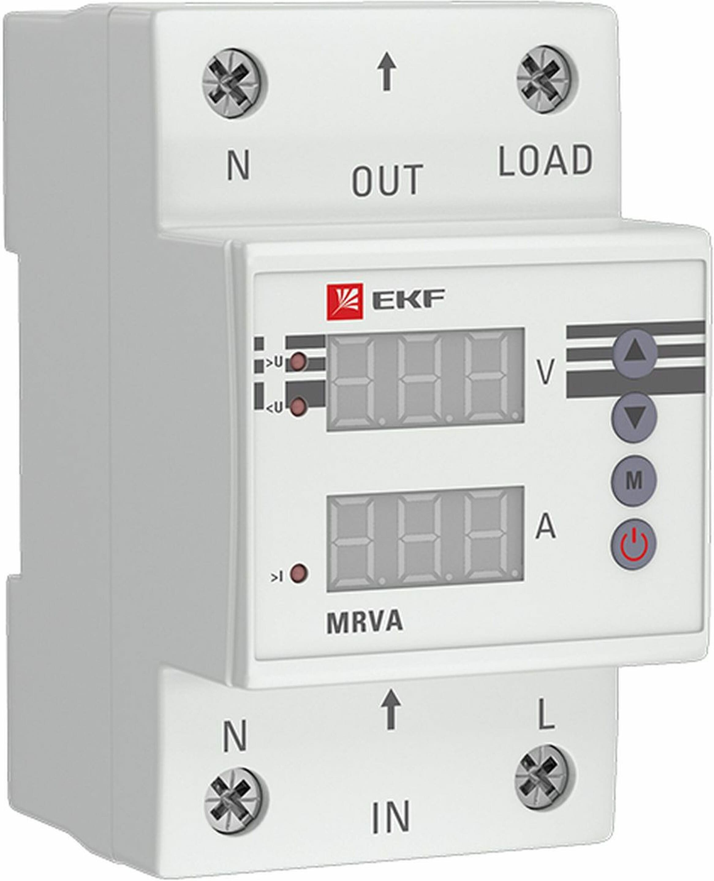 Реле напряжения и тока EKF PROxima MRVA 63A с дисплеем