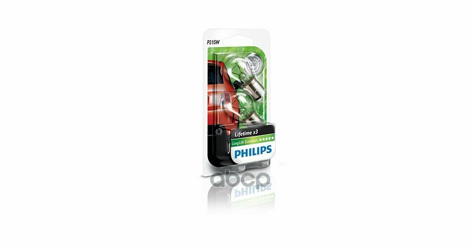 Автолампа Philips 12499Llecob2 P21/5W(1157) 12V 21/5W Bay15d Longlife Ecovision (Б2/40) Philips арт. 12499LLECOB2