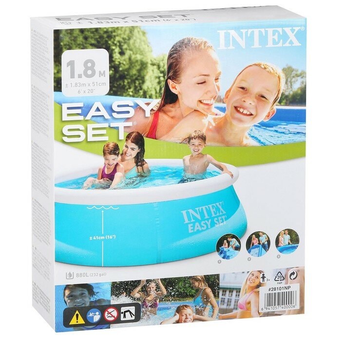 INTEX Бассейн надувной Easy Set, 183 х 51 см, от 3 лет, 28101 INTEX - фотография № 3