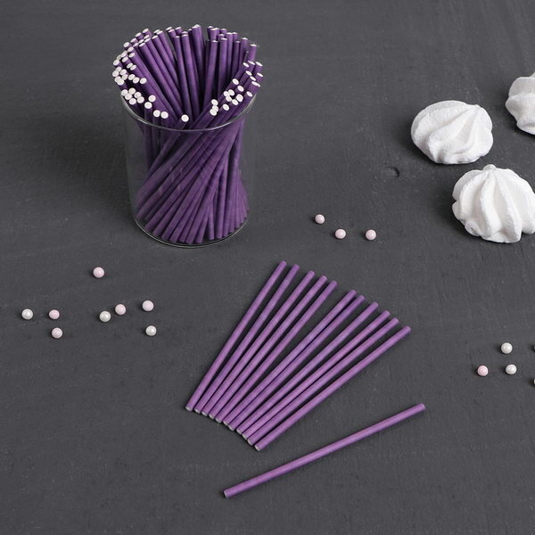 Палочки для кейкпопсов 10x0.2 см 100 шт цвет фиолетовый
