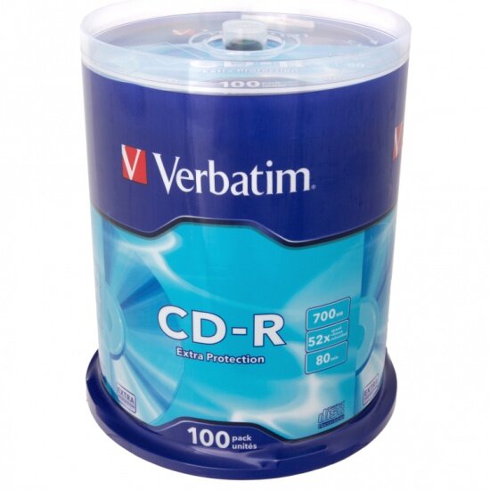 Диск Verbatim CD-R 80 52x DL CB/100